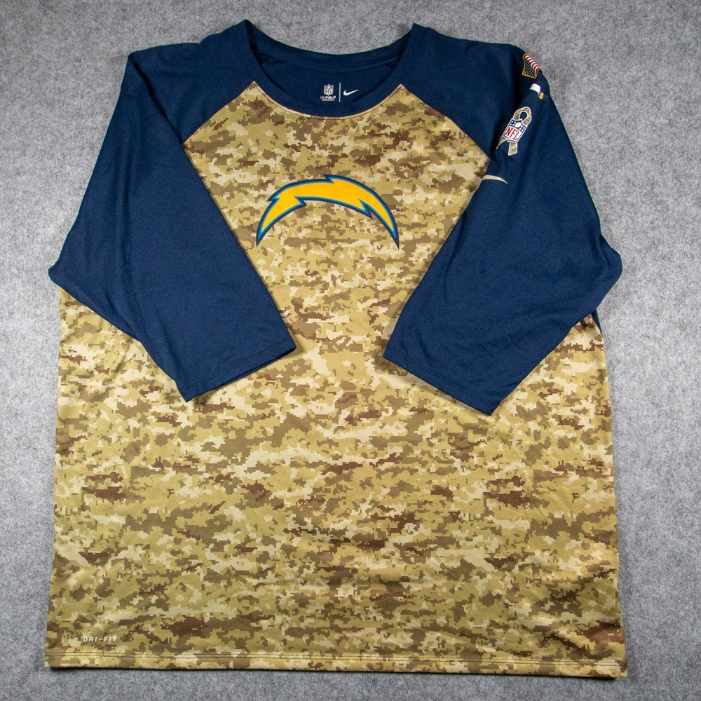 Nike NFL Los Angeles Charges "Salute to Service" 3/4 Raglan Sleeve Dri-FIT 3XL